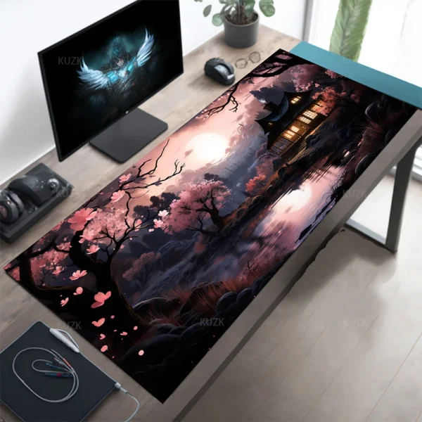 Japanese Dreamscape Desk Mat, Fantasy Keyboard Mat, Cute Mouse Pad, Large Game Table Decor, Gaming Mouse Mat, Desktop Accessory - Image 3