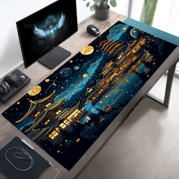 Japanese Dreamscape Desk Mat, Fantasy Keyboard Mat, Cute Mouse Pad, Large Game Table Decor, Gaming Mouse Mat, Desktop Accessory