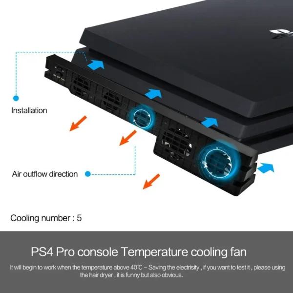 Fan Cooling Cooler For Sony PS4 Pro Slim Game Console Playstation Play Station PS 4 Accessory Stand Support Base Holder Consola - Image 3