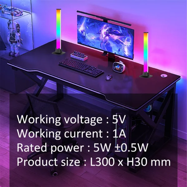 Wiscolor Smart RGB Pickup Light Music Rhythm Lights Gaming Table Lamp Christmas Decoration Ambient Light Rhythm Desktop Lighting - Image 6