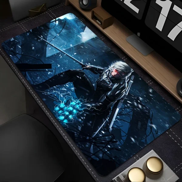 Metal Gear Rising Raiden Large Gamer Mouse Pad Laptop Gaming Accessories Keyboard Mousepad Anime Game Cabinet Table Mat Carpet - Image 4