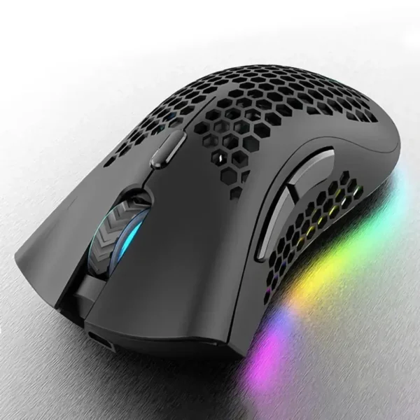 Wireless RGB Light  Honeycomb Gaming Mouse - Image 4