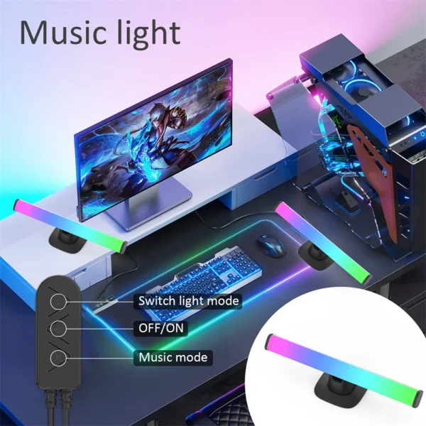 Wiscolor Smart RGB Pickup Light Music Rhythm Lights Gaming Table Lamp Christmas Decoration Ambient Light Rhythm Desktop Lighting - Image 2