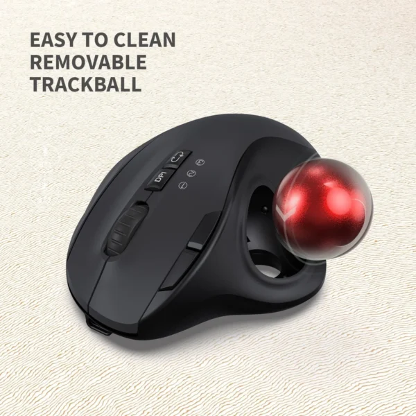 2.4G+Bluetooth Trackball Mouse Rechargeable Gaming Mouse - Image 2