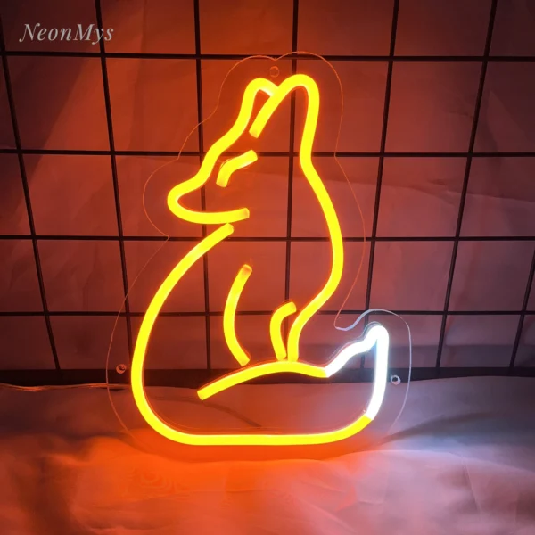 Fox Neon Signs Bar Club Gaming Room Art Wall Decoration Bedroom Christmas Party Decor for Teen Lamp Night Light Animal LED Lamps