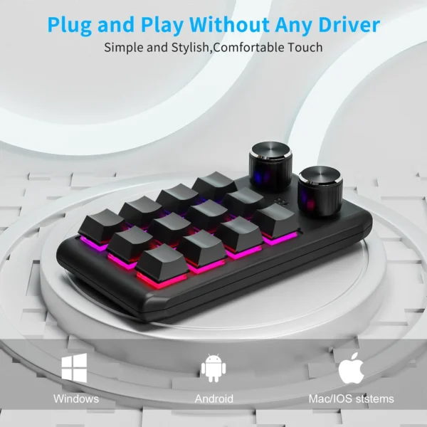Programming Macro Custom 2 Knob Bluetooth Keyboard RGB 12 Key Copy Paste Mini Button Gaming Keypad Mechanical Hotswap Macropad - Image 3