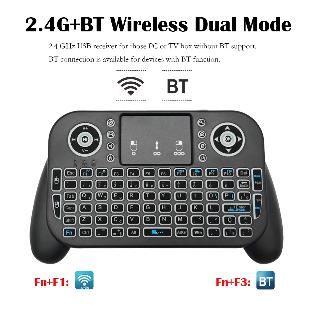 7 Color V8 Mini Wireless Bluetooth Keyboard - Image 2