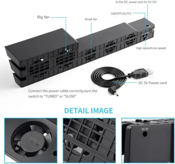 Fan Cooling Cooler For Sony PS4 Pro Slim Game Console Playstation Play Station PS 4 Accessory Stand Support Base Holder Consola - Image 2