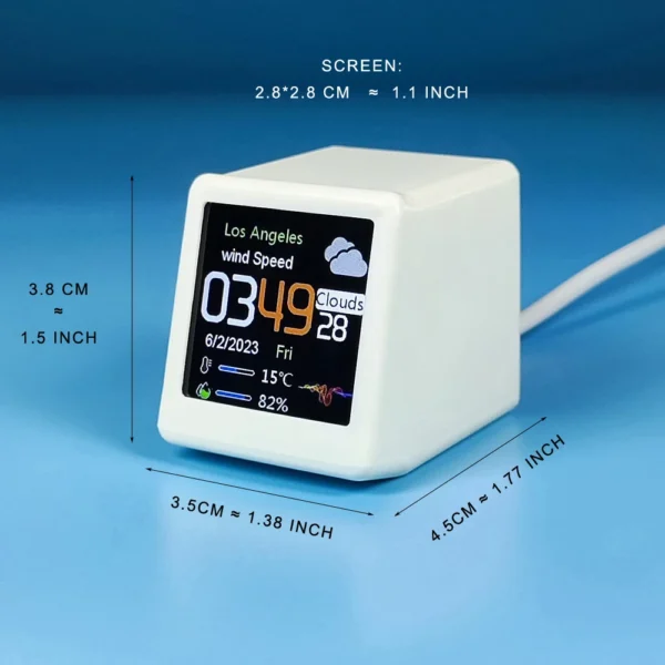 MINI Size Smart WIFI Weather Station Clock for Gaming Desktop Decoration. DIY Cute GIF Animations and Electronic Album function - Image 3