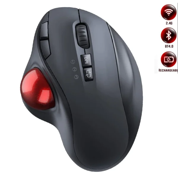 2.4G+Bluetooth Trackball Mouse Rechargeable Gaming Mouse