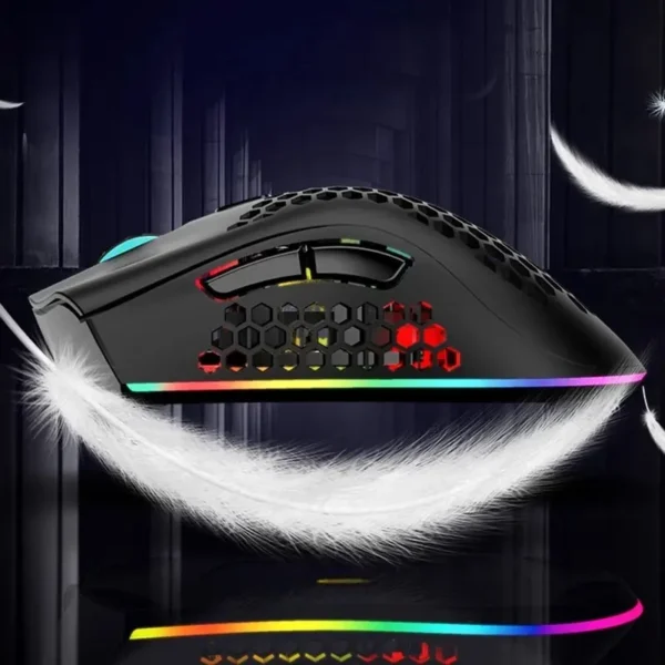 Wireless RGB Light  Honeycomb Gaming Mouse - Image 5