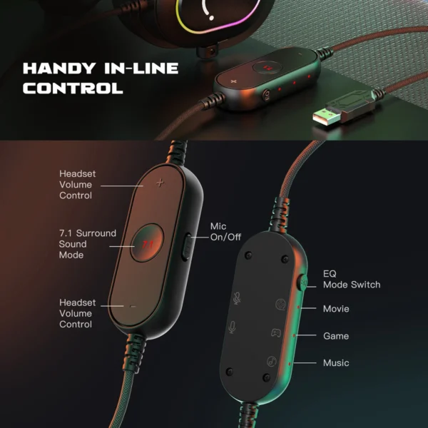 Fifine Dynamic RGB Gaming Headset - Image 6